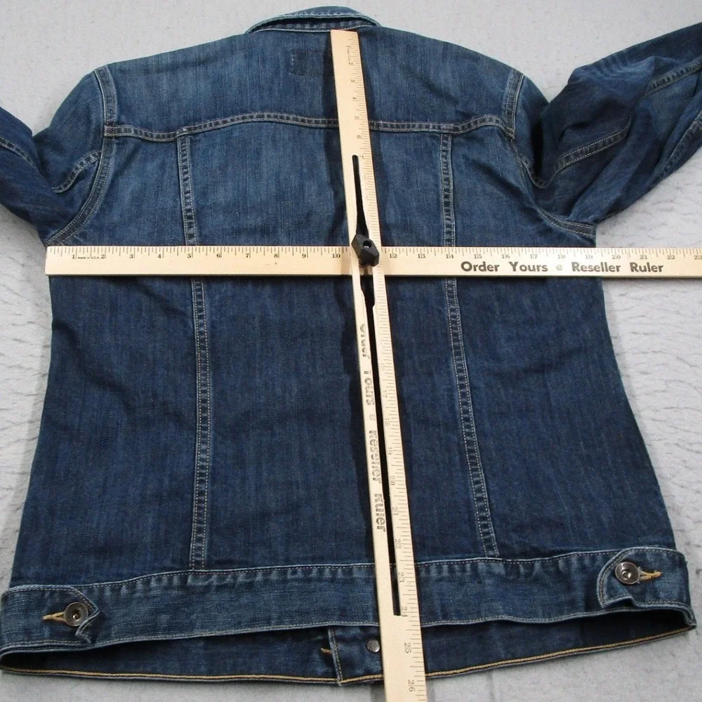 Lucky Brand Blue Jeans of America Denim Trucker Jacket Medium Deerhead 7M11467